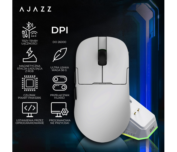 Ajazz AJ159PRO 3395-8K ze stacją dokującą biała - 1536398 - zdjęcie 13